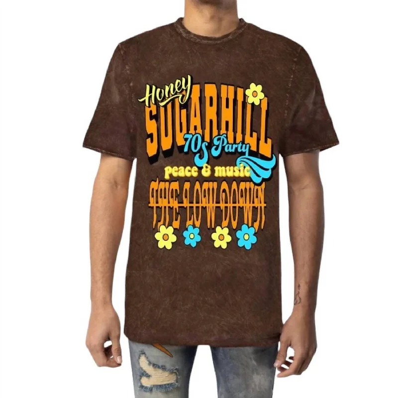 Men's Shirts with Drawstring WaistbandsMen's Honey T-Shirt In Vintage Brown