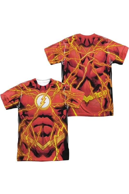 Classic Men's Button-Up ShirtsJustice League of America Flash 52 Bolt (Front/Back Print) Short Sleeve Adult Poly Crew Tee / T-Shirt Classic Men's Button-Up ShirtsJustice League of America Flash 52 Bolt (Front/Back Print) Short Sleeve Adult Poly Crew Tee / T-Shirt