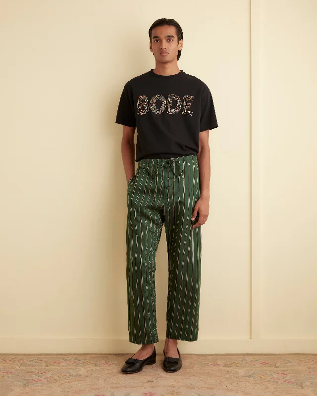 Men's Pants with Hidden PocketsAlumni Stripe Pajama Pants - Green