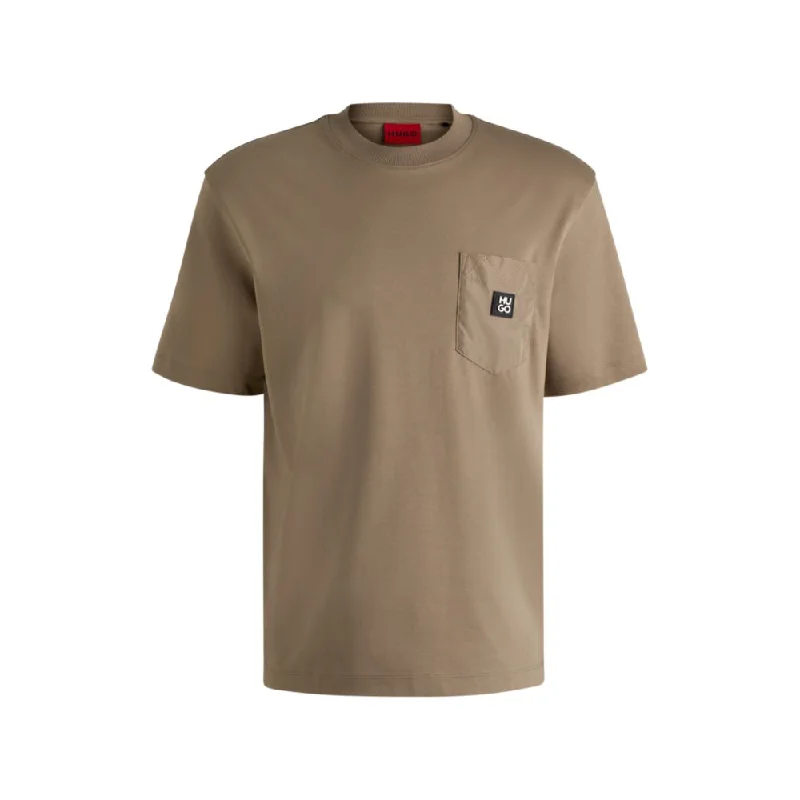 Men's Shirts with Belt AttachmentsInterlock-cotton T-shirt with contrast pocket