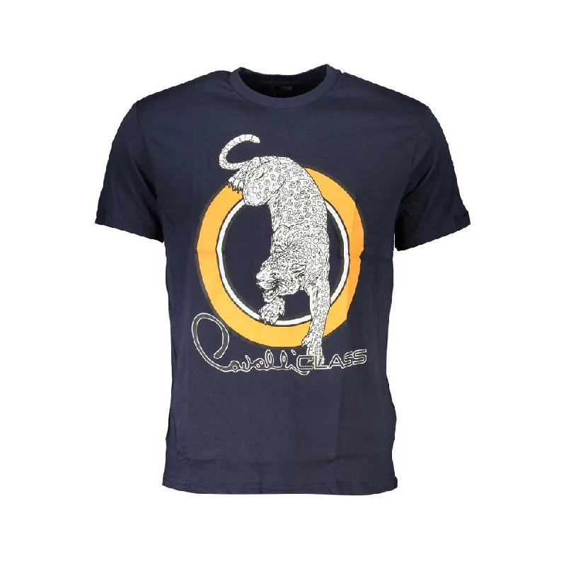 Men's Shirts with Asymmetrical HemlinesCavalli Class  Cotton Men's T-Shirt