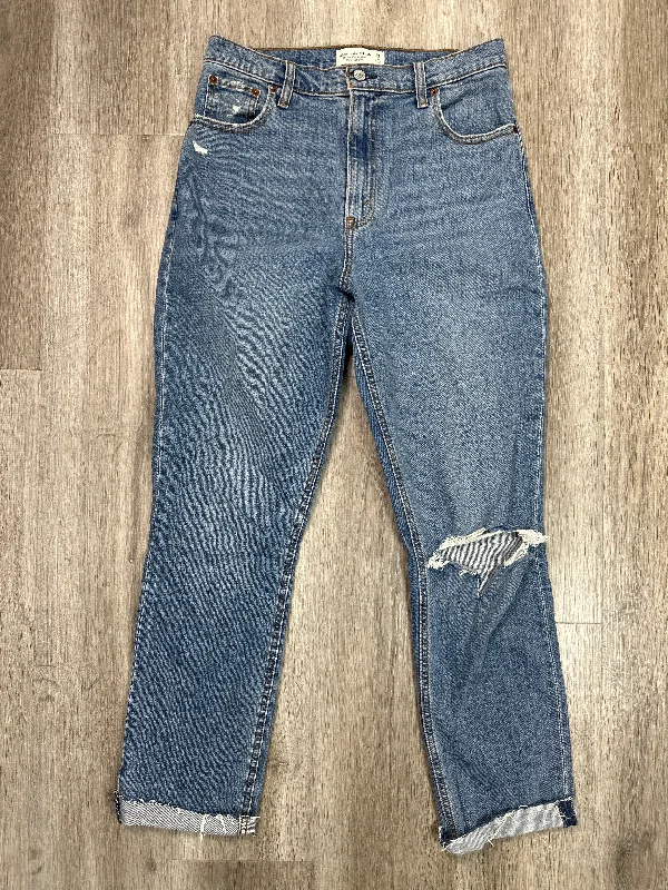 Modern Ripped and Distressed Men's JeansJeans Straight By Abercrombie And Fitch In Blue Denim, Size: 8 Modern Ripped and Distressed Men's JeansJeans Straight By Abercrombie And Fitch In Blue Denim, Size: 8