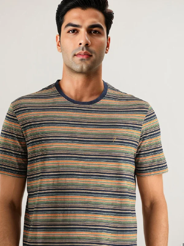 Stylish Men's HenleysMen Striped Crew Neck T-Shirt