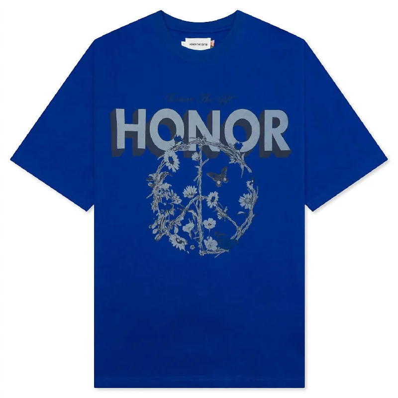 Men's Shirts with Pleated HemlinesMen's Honor Peace Short Sleeve T-Shirt In Long Beach Navy