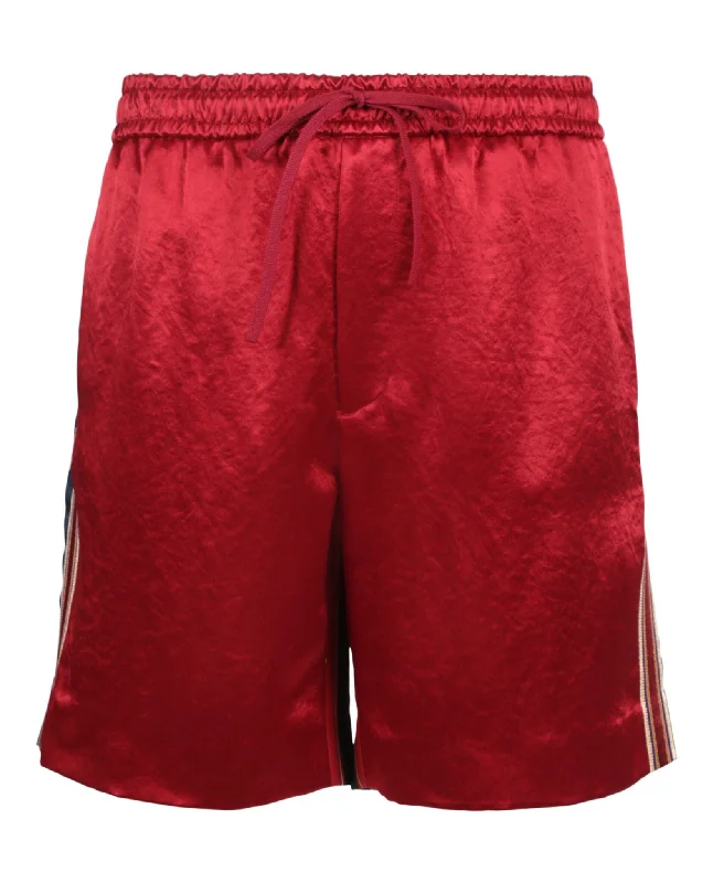 Men's Patterned Pants with Geometric DesignsGucci Striped Silk Bermuda Shorts