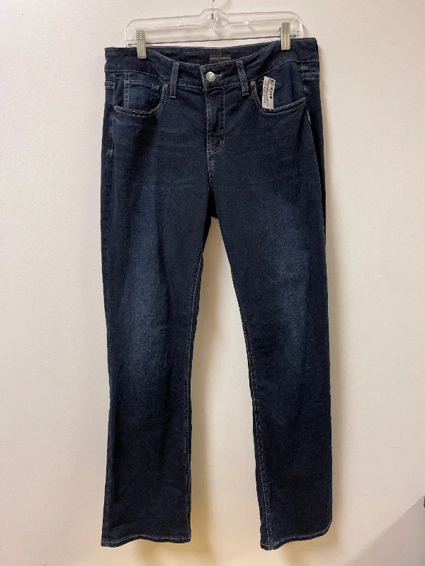 Men's Jeans with a Distressed LookJeans Straight By Silver In Blue Denim, Size: 18