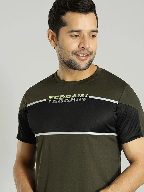 Men's Shirts with Embroidered DesignsMen Color Block Crew Neck T-Shirt