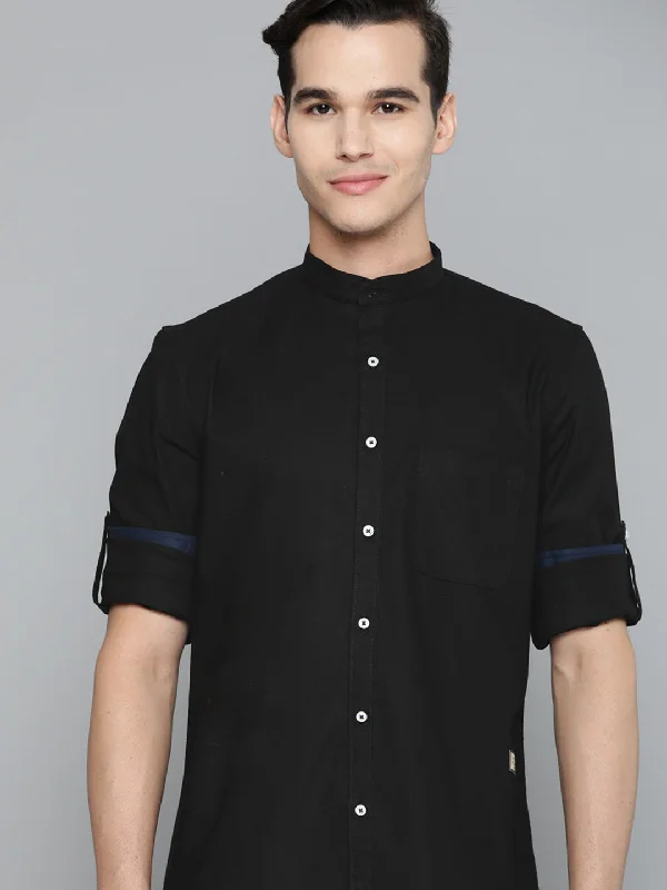 Men's Bamboo Fiber Shirts for Softness and BreathabilityDENNISON Men Black Smart Slim Fit Casual Shirt Men's Bamboo Fiber Shirts for Softness and BreathabilityDENNISON Men Black Smart Slim Fit Casual Shirt