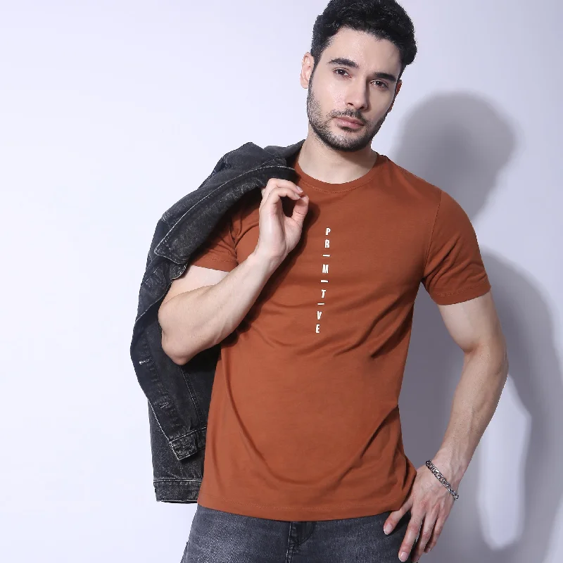 Men's Shirts with Short PlacketsRegular Fit Graphic T-Shirt