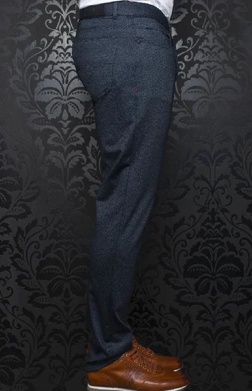 Men's Pants with Faux Leather PatchesAU NOIR | Ultra Stretch Pants | Winchester Destry Midnight