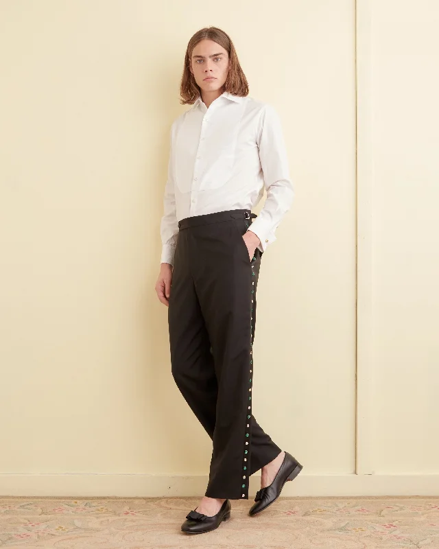 Men's Velcro-Closure Pants for ConvenienceGem Tuxedo Trousers