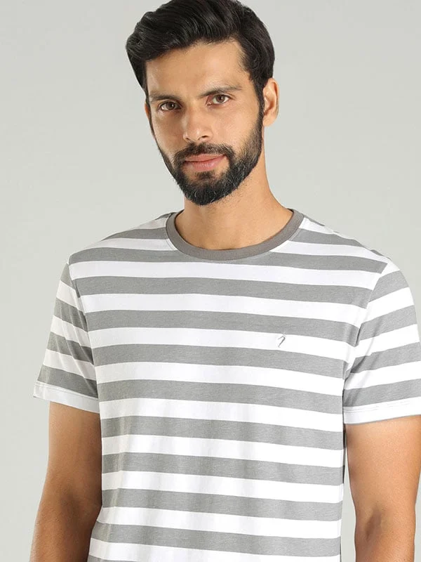 Men's Shirts with Pocket SquaresMen Striped Crew Neck T-Shirt
