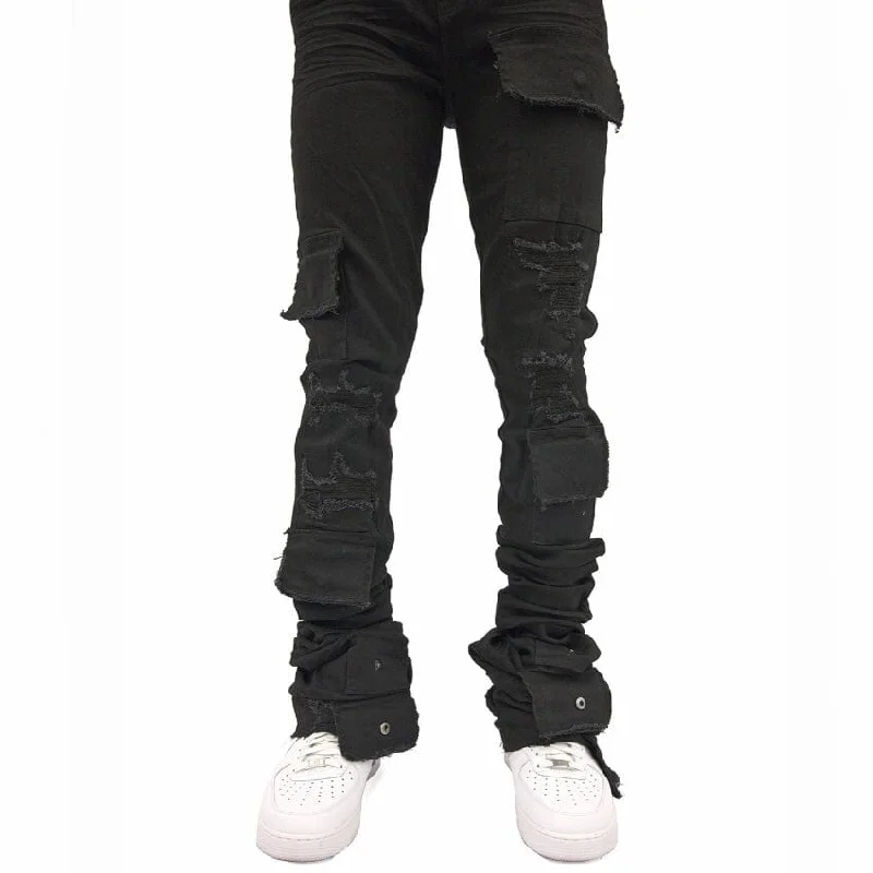 Classic Men's JeansSi Tu Veux Brutini Super Stacked Cargo Jeans (Jet Black) TV0051-STK Classic Men's JeansSi Tu Veux Brutini Super Stacked Cargo Jeans (Jet Black) TV0051-STK