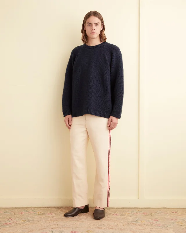 Men's Pants with Ripped and Distressed DetailsBeaded Stria Trousers