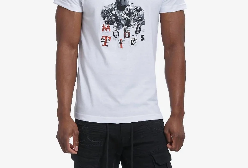 Elegant Men's Dress ShirtsMen's Mob Ties T-Shirt In White