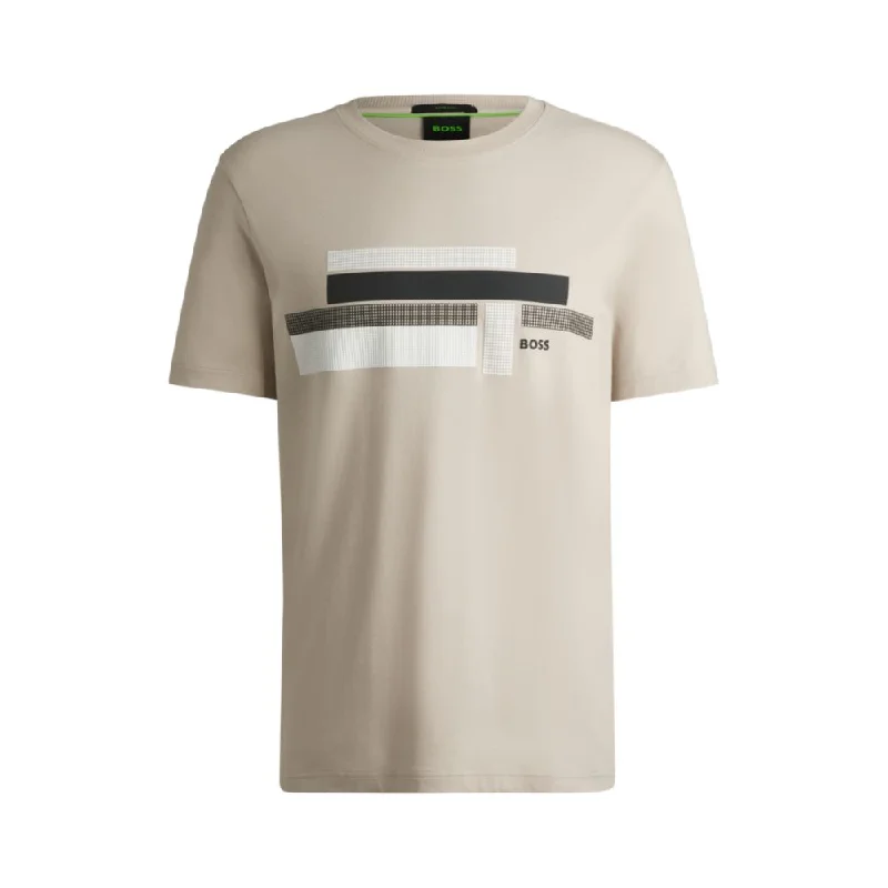 Men's Shirts with Single-Breasted DesignsRelaxed-fit T-shirt in stretch fabric with logo artwork