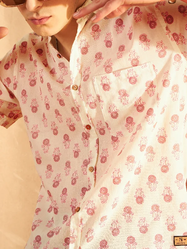 Men's Cowboy Shirts for Western StyleMen's Block Printed Lightweight Thin Cotton Shirt Men's Cowboy Shirts for Western StyleMen's Block Printed Lightweight Thin Cotton Shirt