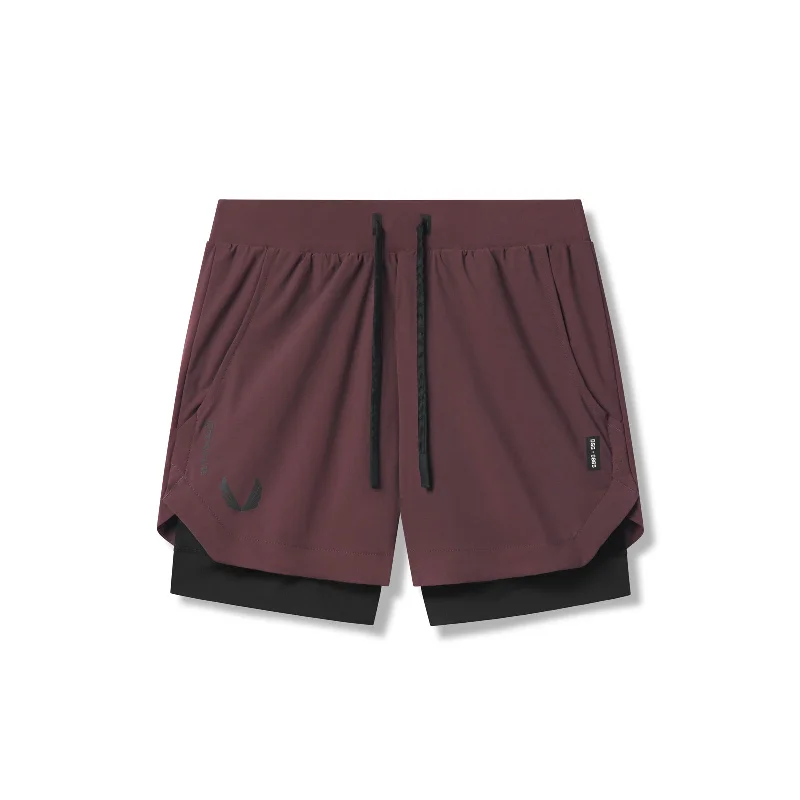Men's Unique and Designer Bottom Wear for a Statement Look0865. Tetra-Lite® 5" Liner Short - Plum "Wings"/Black
