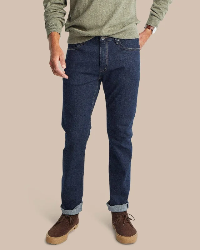 Men's Patterned Pants with Geometric DesignsCharleston Denim Jeans - Rinse