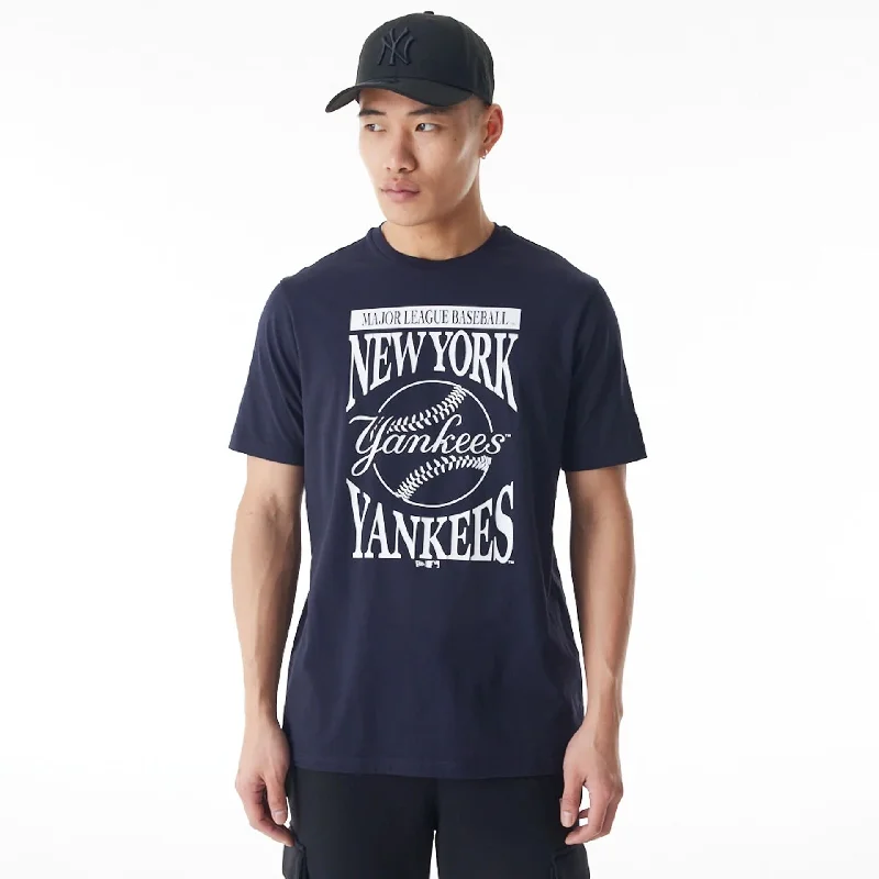Men's Shirts with Snap ButtonsNew York Yankees MLB Baseball Stack Navy T-Shirt