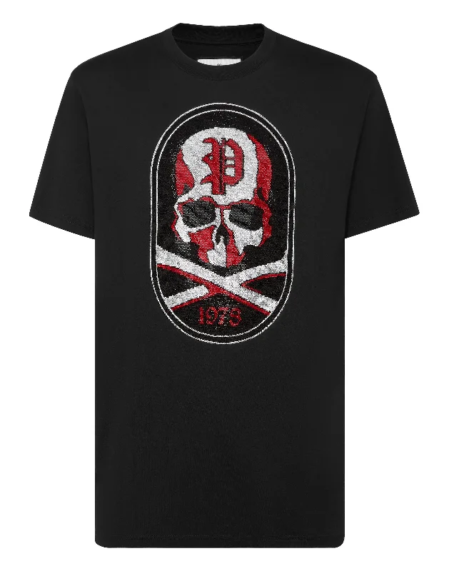Men's Shirts with Striped PatternsT-shirt Round Neck SS With Patch Skull&Bones