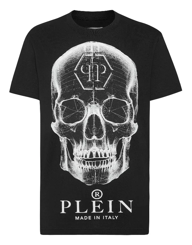 Men's Shirts with Full PlacketsT-shirt Round Neck SS Skull