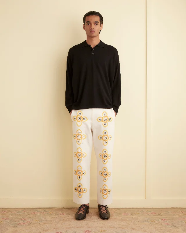 Lightweight Men's Linen PantsEmbroidered Buttercup Trousers