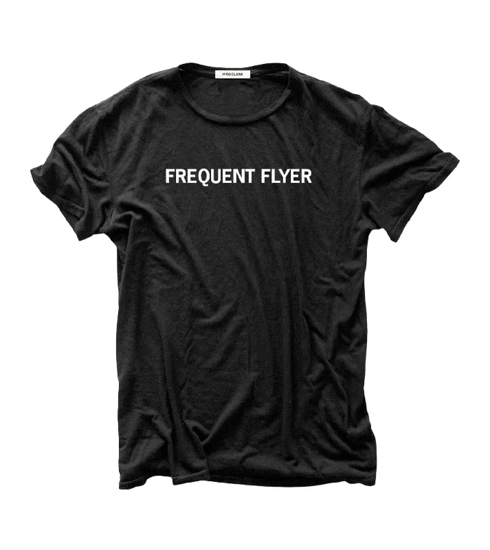 Men's Shirts with Lace-Up HemlinesUnisex Frequent Flyer Slub T-Shirt In Black