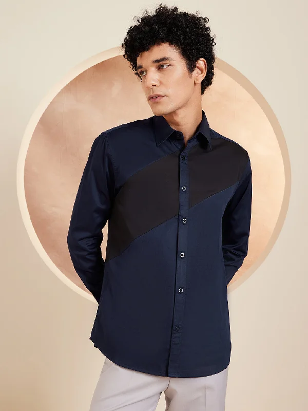 Men's Dressy Casual Shirts for Smart-Casual EventsDENNISON Smart Colorblocked Cotton Casual Shirt Men's Dressy Casual Shirts for Smart-Casual EventsDENNISON Smart Colorblocked Cotton Casual Shirt