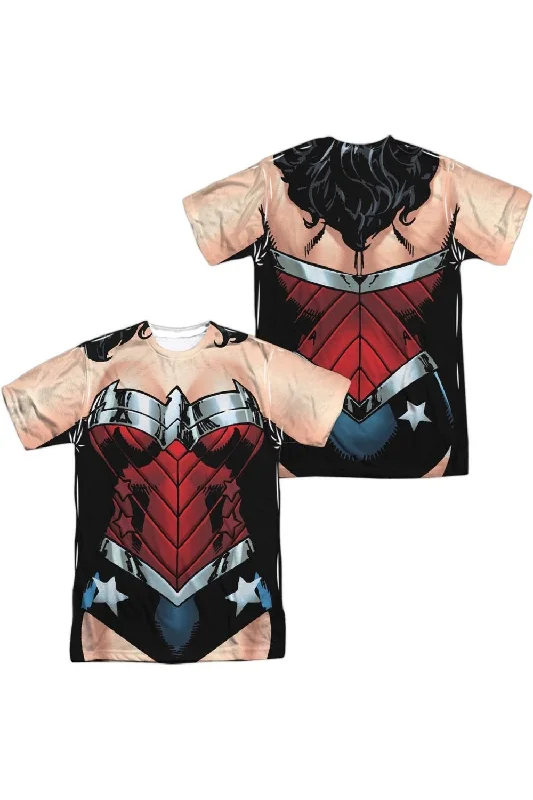 Men's Shirts with Embellished SleevesJustice League of America Wonder Woman 52 (Front/Back Print) Short Sleeve Adult Poly Crew Tee / T-Shirt
