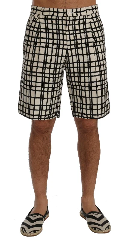 Men's Pants with Stain-Resistant TreatmentDolce & Gabbana Elegant Striped Cotton-Linen Men's Shorts