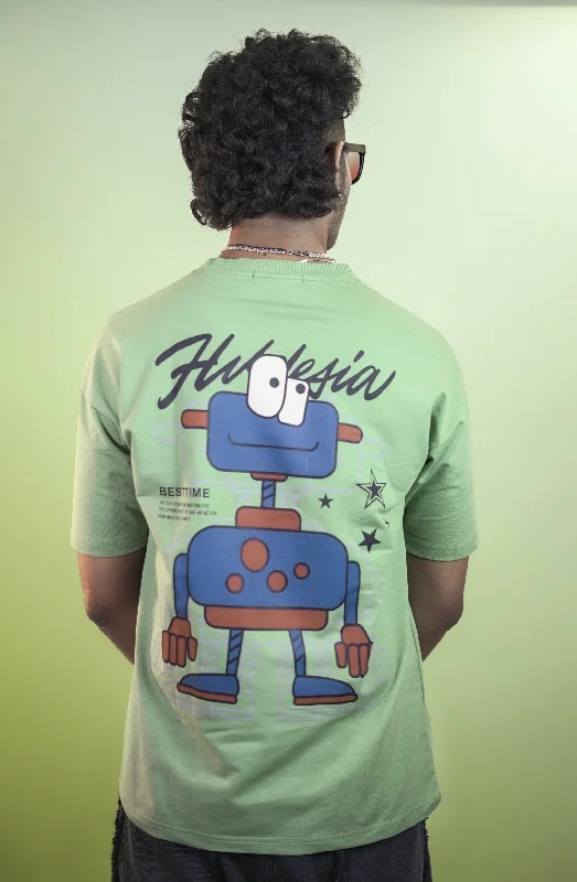 Men's Shirts with Surplice HemlinesMecha Drop Tee - Navy Green
