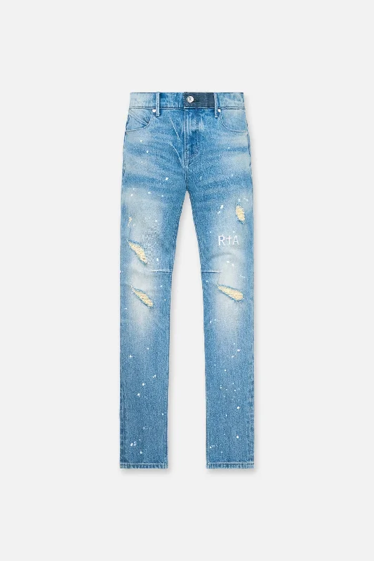 Casual Men's ChinosCLAYTON SKINNY JEAN | MEDIUM BLUE PAINTED