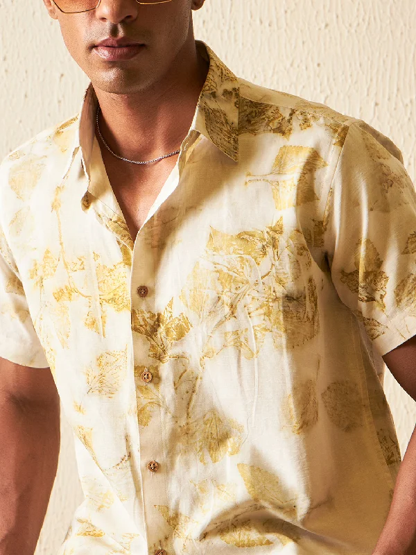 Men's Pattern-Play Shirts for a Fun TwistDENNISON ECO Printed Hemp Shirt
