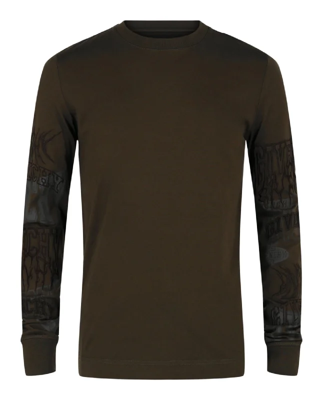 Men's Shirts with Patchwork SleevesLong Sleeve Graphic T-Shirt