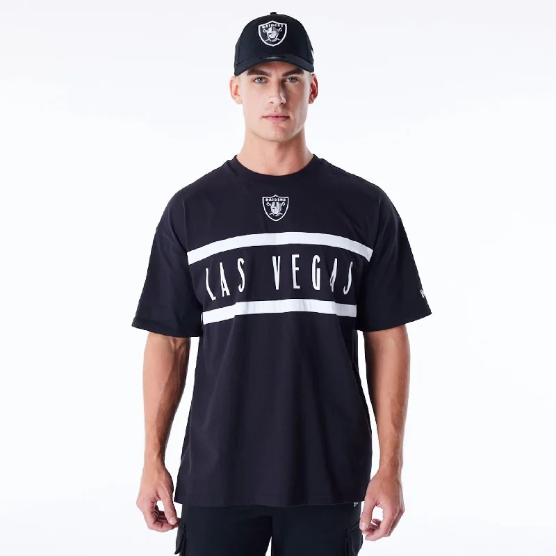 Men's Three-Quarter Sleeved TopsLas Vegas Raiders NFL Drop Shoulder Black Drop Shoulder T-Shirt