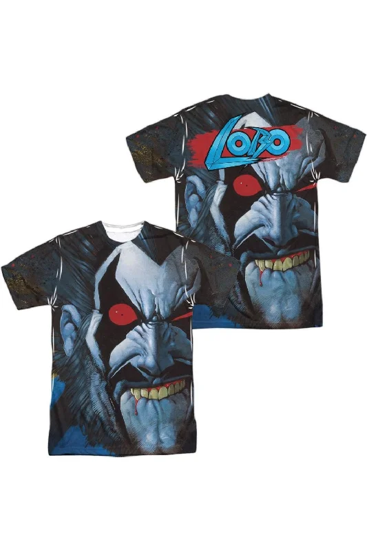 Men's Shirts with Mock NecksJustice League of America Bit Lip (Front/Back Print) Short Sleeve Adult Poly Crew Tee / T-Shirt