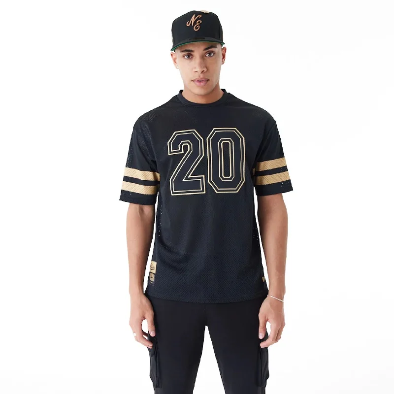 Men's Shirts with Drawstring WaistbandsNew Era Mesh Black Oversized T-Shirt
