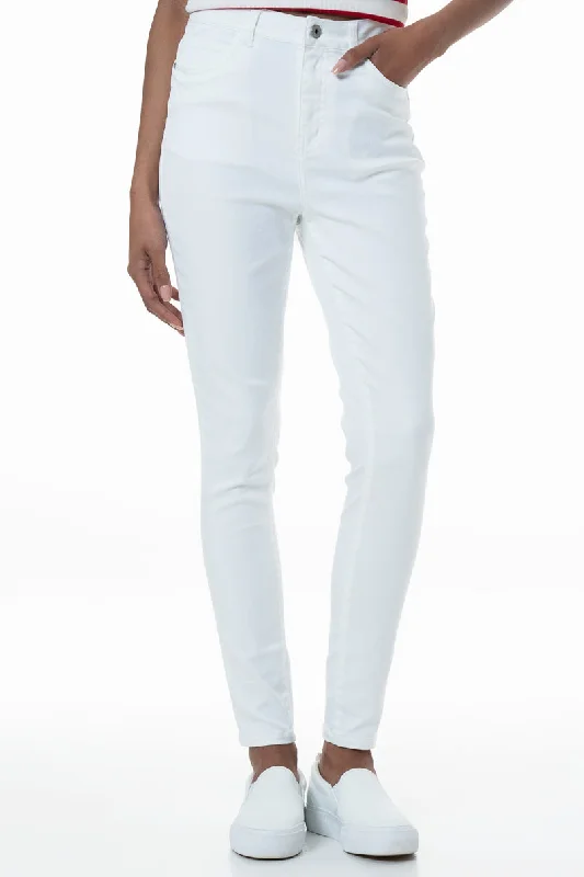 Men's Pants with Slant PocketsRf09 Hi-Waisted Skinny Jeans _ 151115 _ White