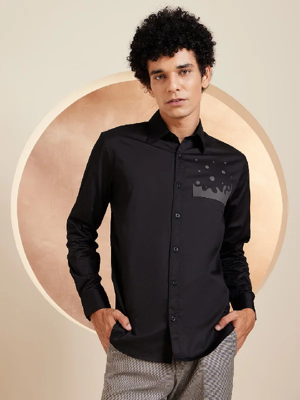 Men's Easy-Care Shirts for Busy LifestylesBlack Partywear Shirt