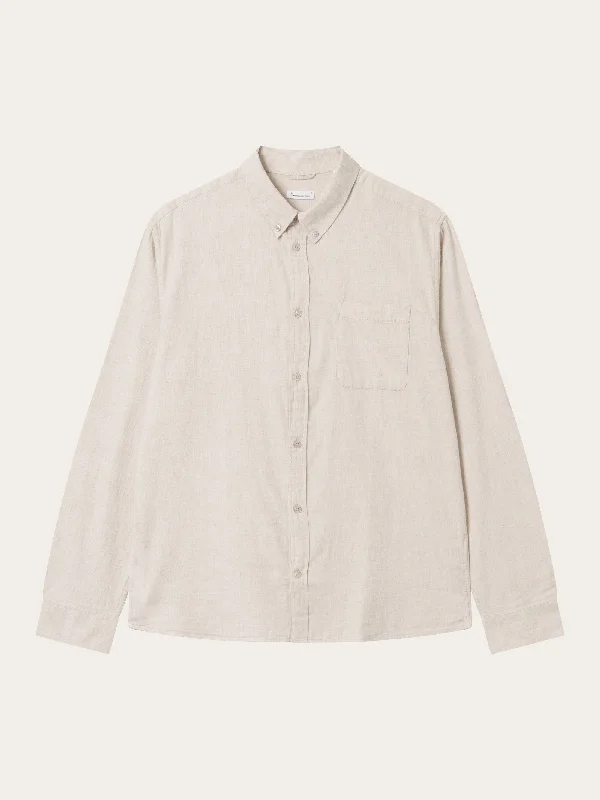 Men's Color-Blocking Shirts for a Statement LookRegular fit melangé flannel shirt - Greige Men's Color-Blocking Shirts for a Statement LookRegular fit melangé flannel shirt - Greige