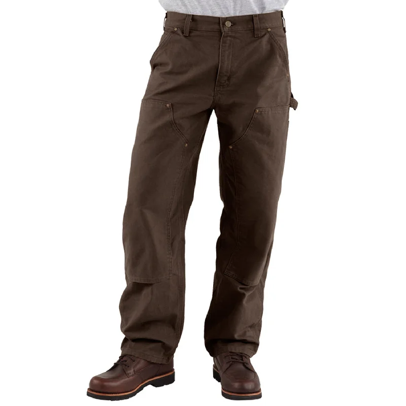 Men's Twill Pants for a Dressy LookCarhartt Men's Washed Duck Double-Front Work Dungaree_Dark Brown