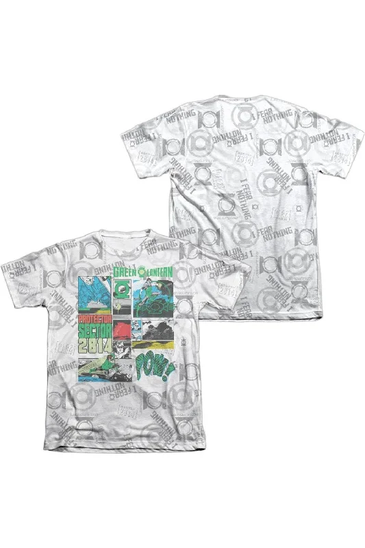 Men's Shirts for HikingGreen Lantern Sector Protecto (Front/Back Print) Adult 65/35 Poly/Cotton Short Sleeve Tee / T-Shirt