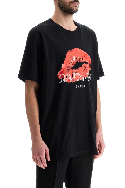 Men's Shirts for Outdoor ActivitiesBalmain Kiss Print T-Shirt
