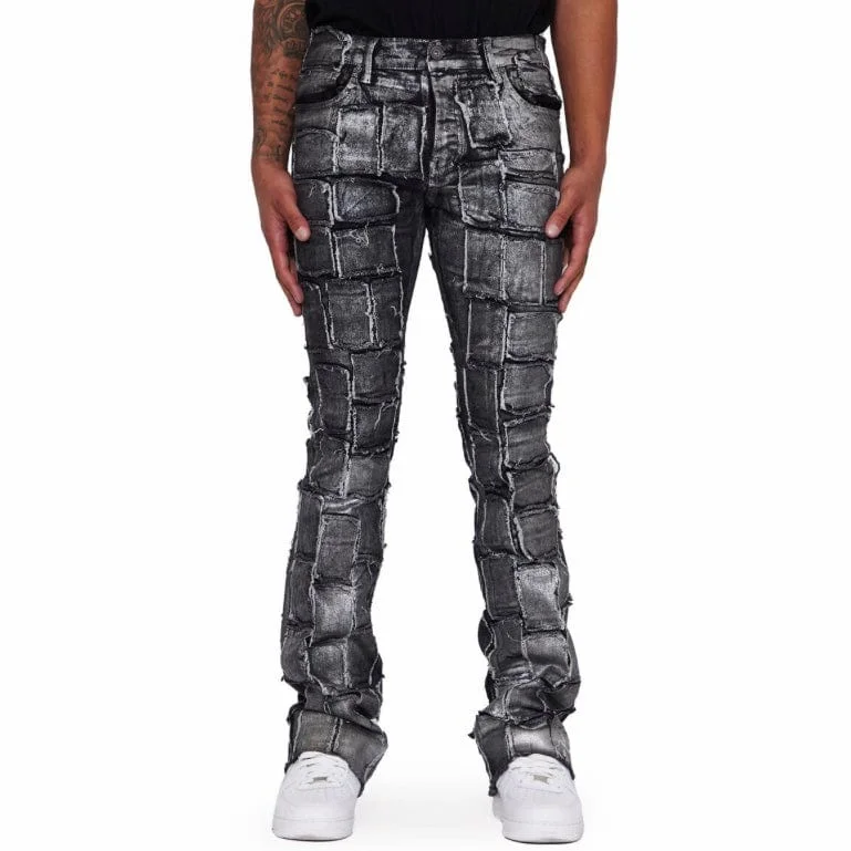 Men's Pants with Welt PocketsValabasas Stacked 4444 Jeans (Grey Waxed) VLBS2214
