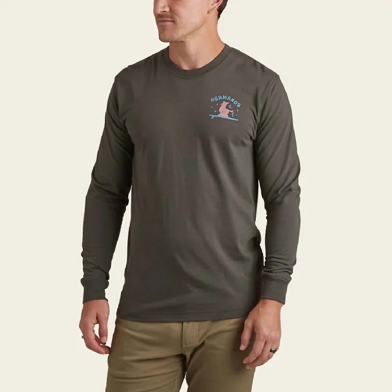 Men's Shirts with Roll-Up SleevesOcean Offerings Longsleeve T-Shirt In Jungle Regime - Antique Black