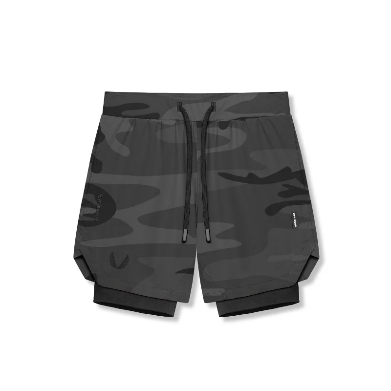 Men's Pants with Contrast Stitching0866. Tetra-Lite® 7" Liner Short - Black Camo "Wings"/Black Men's Pants with Contrast Stitching0866. Tetra-Lite® 7" Liner Short - Black Camo "Wings"/Black