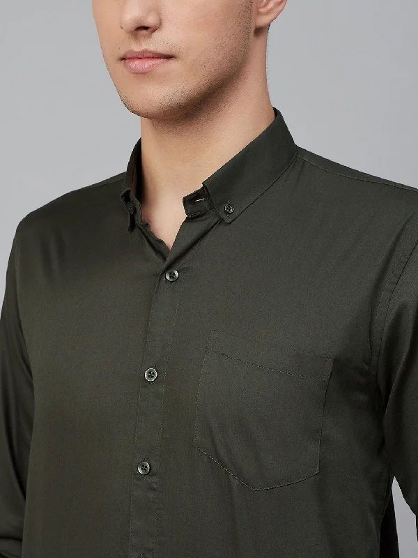 Men's Insulated Shirts for Cold WeatherDENNISON Men Green Comfort Regular Fit Solid Formal Shirt Men's Insulated Shirts for Cold WeatherDENNISON Men Green Comfort Regular Fit Solid Formal Shirt