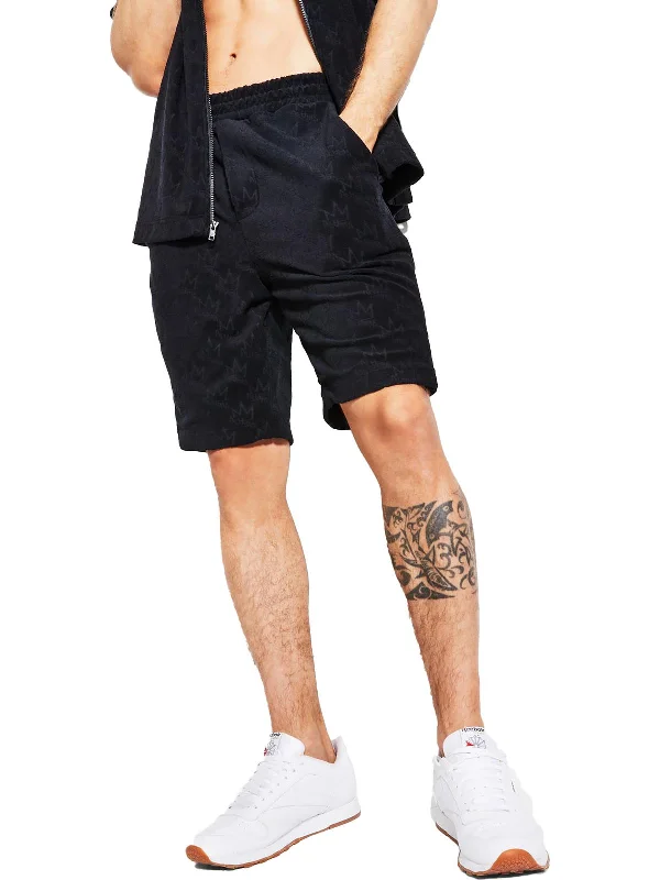 Men's Pants with Graphic PrintsMens Terry Relaxed Fit Casual Shorts