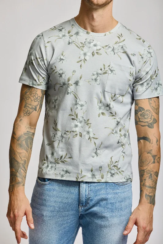 Men's Shirts with Geometric PatternsFLORAL PRINT TEE